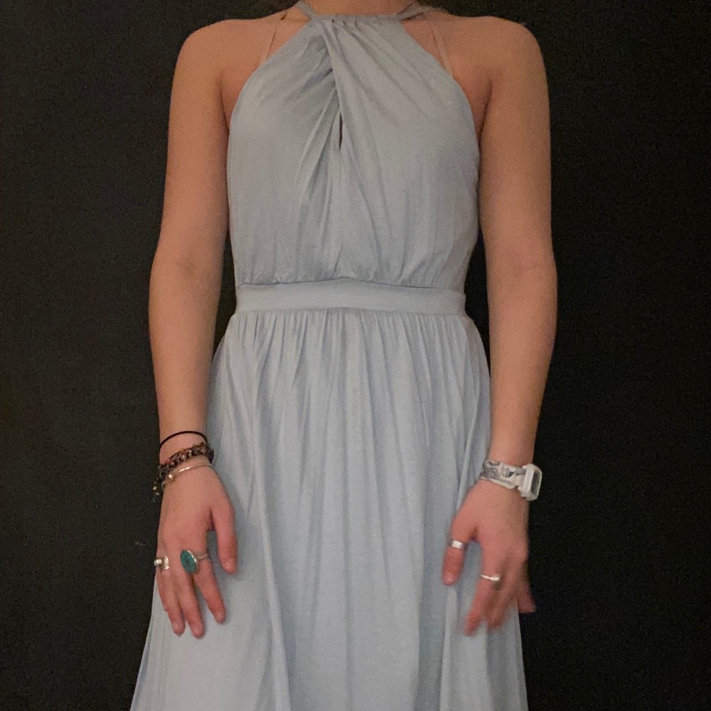 Anthropology silky blue dress Size extra small